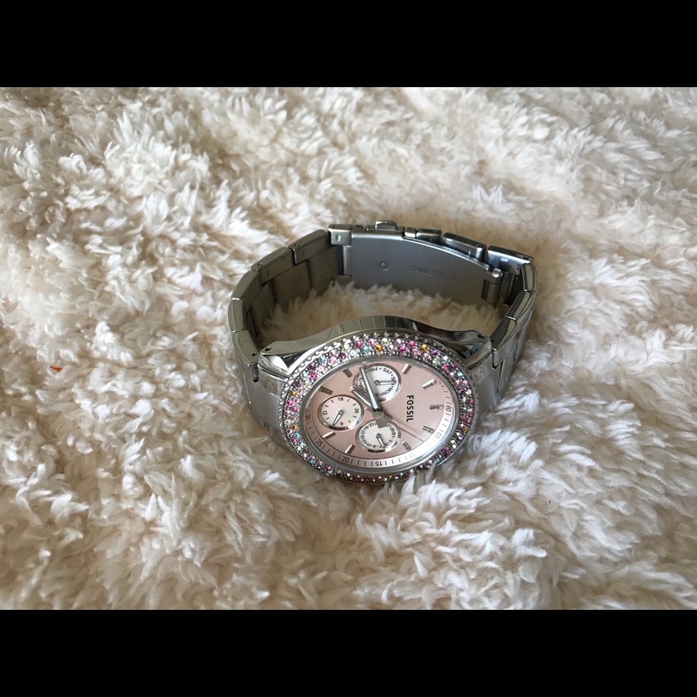 FOSSIL watch with multicolored rhinestones - Picture 4 of 8
